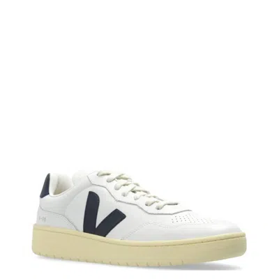 Veja V-90 Leather Low-top Sneakers In White