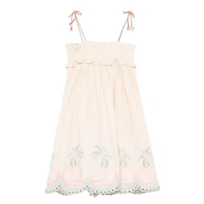Zimmermann Embroidery Cotton Dress In Neutral