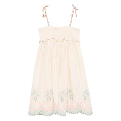 Zimmermann Embroidery Cotton Dress In Neutral