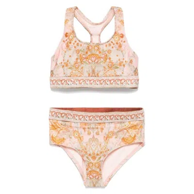Zimmermann Kids Wylie Racer Back Bikini Set In Multi