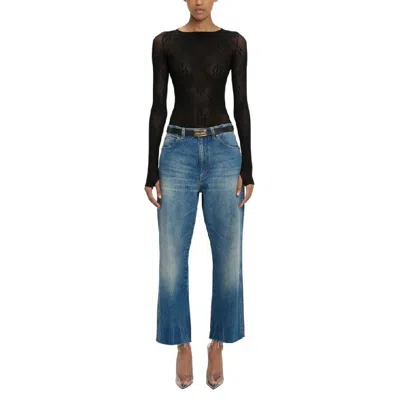 Victoria Beckham Long-sleeve Backless Bodysuit In Black