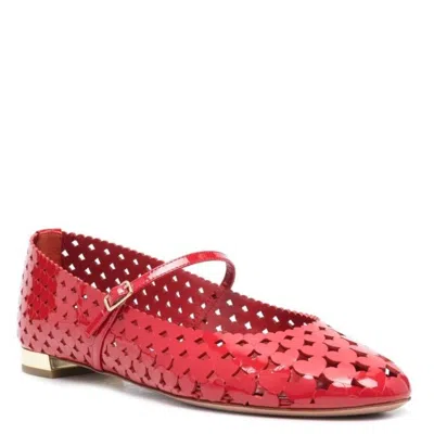 Aquazzura Amourose Mary Jane Ballerina Flats In Red