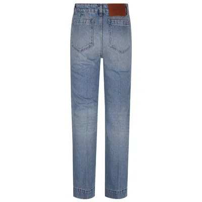 Victoria Beckham High-waisted Light Blue Straight-leg Jeans In Blue