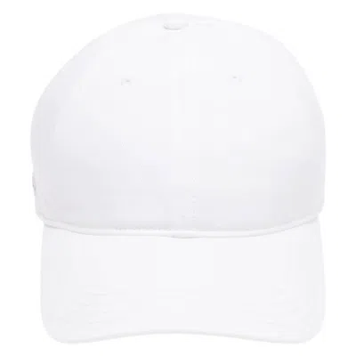 Lacoste White Cotton Twill Cap In White