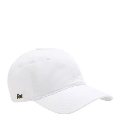 Lacoste White Cotton Twill Cap In White