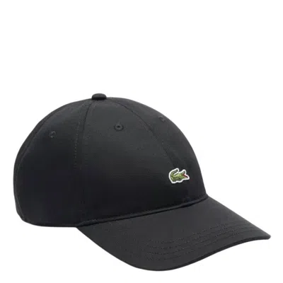 Lacoste Cotton Twill Baseball Cap In Black