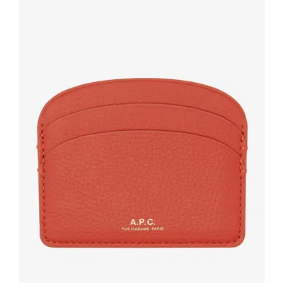 Apc A.p.c. Demi-lune Cardholder In Mango Orange In Orange