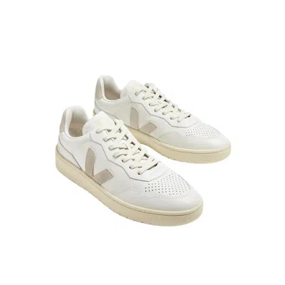 Veja V-90 Leather Low-top Sneakers In White