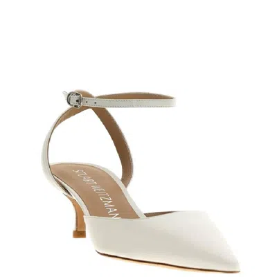 Stuart Weitzman Barelythere 50 Leather Pumps In White