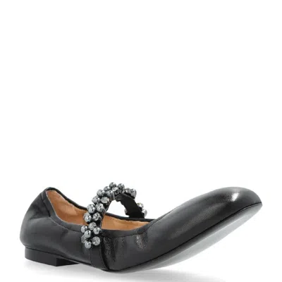 Stuart Weitzman Poppy Leather Ballet Flats In Black