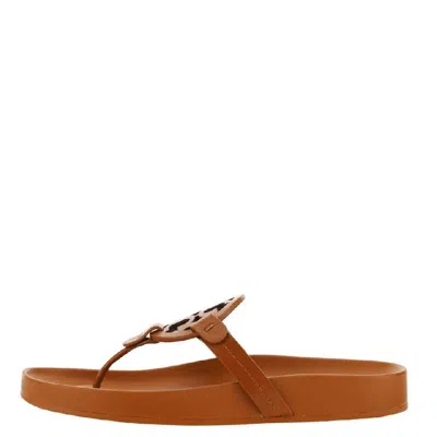 Tory Burch Miller Cloud Leather Thong Sandals In Brown