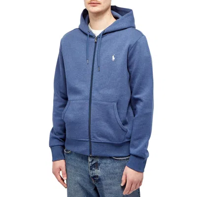 Polo Ralph Lauren Double Knit Polo-pony Hoodie In Blue