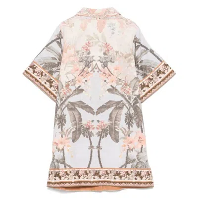 Zimmermann Kids Wylie Floral Shirt Dress In Blue