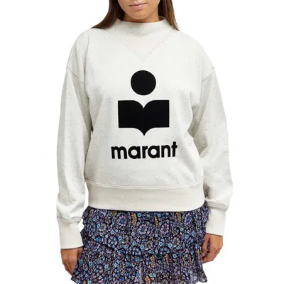 Isabel Marant Étoile Isabel Marent Etoile Moby Flock Logo Sweatshirt In Neutral
