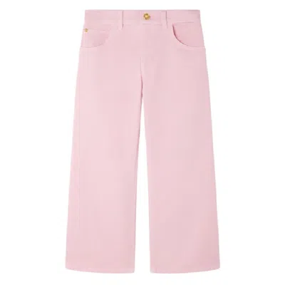 Young Versace Kids Slim Fit Denim Pants In Pink