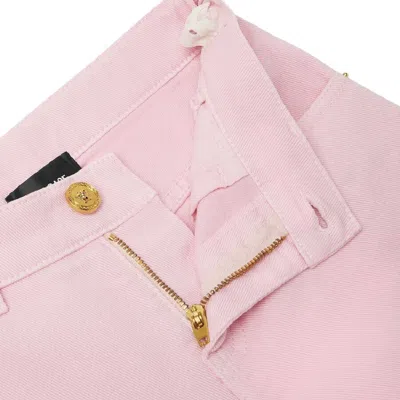 Young Versace Kids Slim Fit Denim Pants In Pink