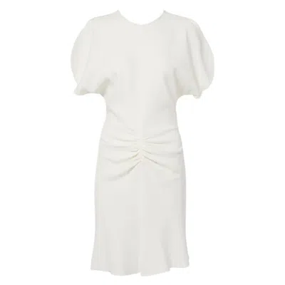 Victoria Beckham Gathered Waist Mini Dress In White