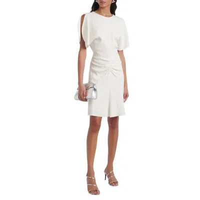 Victoria Beckham Gathered Waist Mini Dress In White