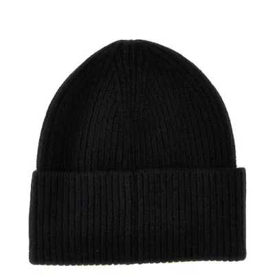 Versace Medusa Head-plaque Ribbed Beanie In Black