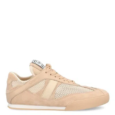 Chloé Kick Peachy Pink Sneaker In Mesh And Leather In Neutral