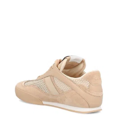 Chloé Kick Peachy Pink Sneaker In Mesh And Leather In Neutral