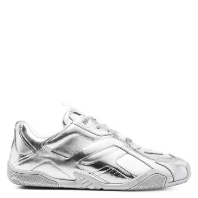 Versace Galaxia Metallic Low-top Sneakers In Silver