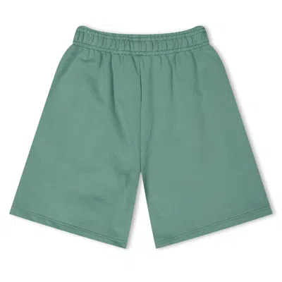 Young Versace Kids Floral Logo Cotton Shorts In Green