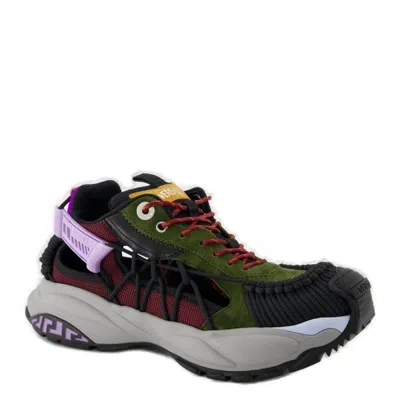 Versace Multicolor Leather Athletic Sneakers In Multi