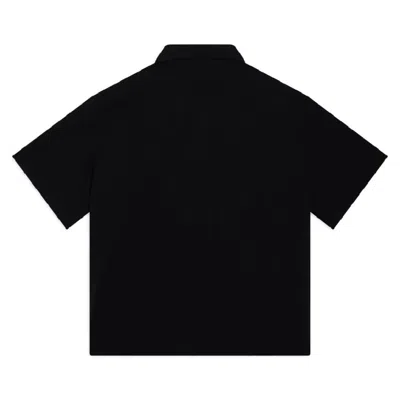 Young Versace Kids Barocco Logo Print Shirt In Black