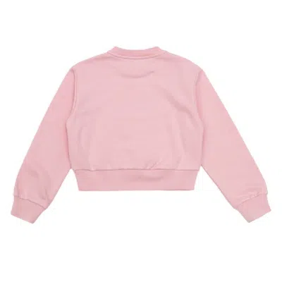 Young Versace Kids Crystal Medusa Cotton Sweatshirt In Pink