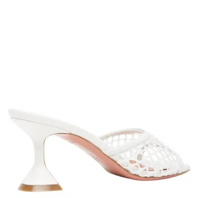 Amina Muaddi Lupita Net 70 Sandals In White