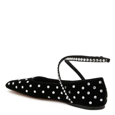 Amina Muaddi Ane Crystal Embellished Ballerina Flats In Black