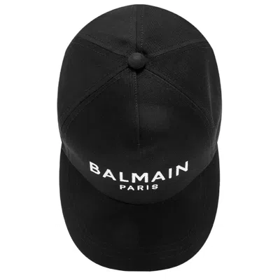 Balmain Logo Embroidered Baseball Cap In Black