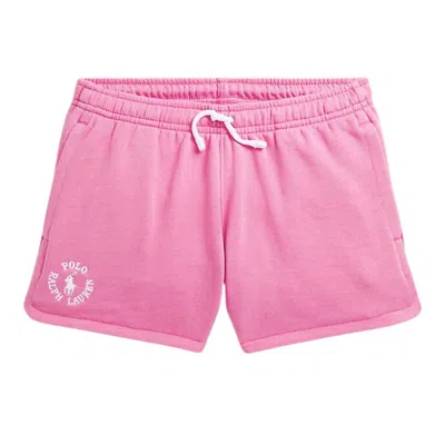 Polo Ralph Lauren Embroidered Logo Stretch Knit Shorts In Pink