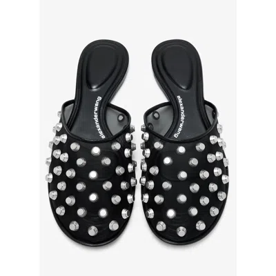 Alexander Wang Rhodes Embellished Flat Slippers In Black
