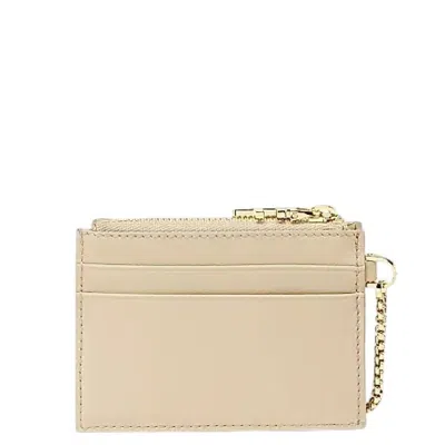 Ferragamo Signature Stamp Leather Card Case In Neutral