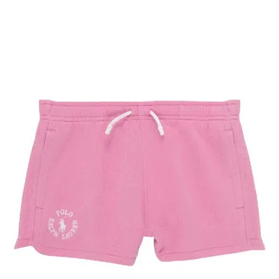 Polo Ralph Lauren Embroidered Logo Stretch Knit Shorts In Pink
