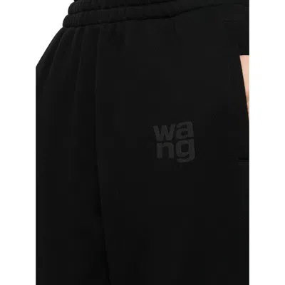 Alexander Wang Puff Logo Sweatpant In Structured Terry In Black