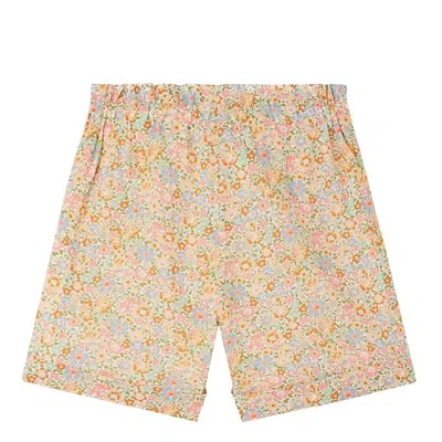 Bonpoint Girls Floral Print Cotton Shorts In Pink