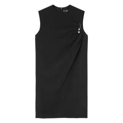 Versace Mini Dress In Satin With Safety Pin Dresses Black