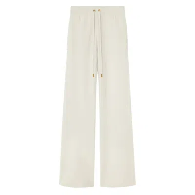 Versace Wool-blend Flared Towel Pants In White