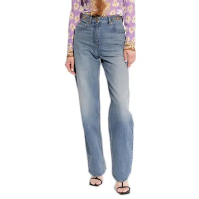 Versace Regular-fit Cotton Denim Jeans In Blue