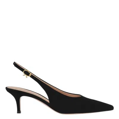 Gianvito Rossi Robbie 55 Patent Leather Slingback Pumps In Black