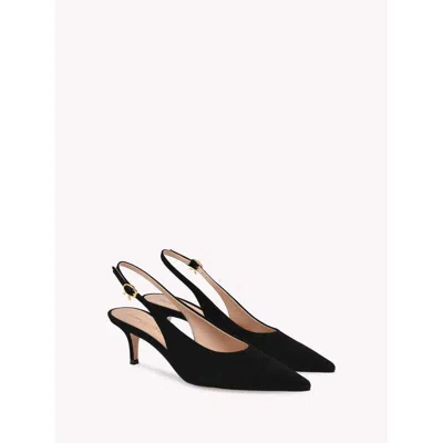 Gianvito Rossi Robbie 55 Patent Leather Slingback Pumps In Black