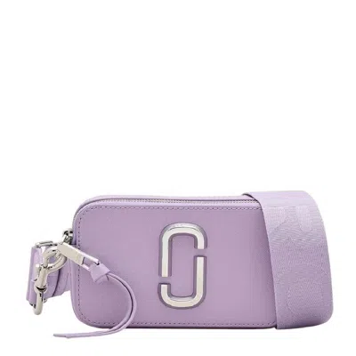 Marc Jacobs Mini Leather Snapshot Crossbody Bag In Purple