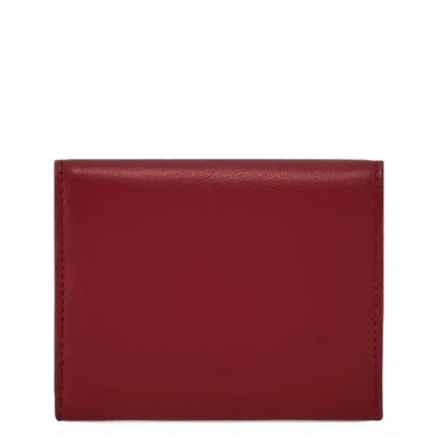 Ferragamo Two Tone Trifold Leather Wallet In Sand