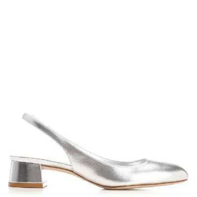 Stuart Weitzman Vivienne 35 Slingback Pumps In Silver