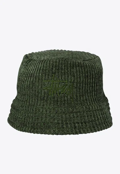 Stussy Multi-knit Bucket Hat In Green