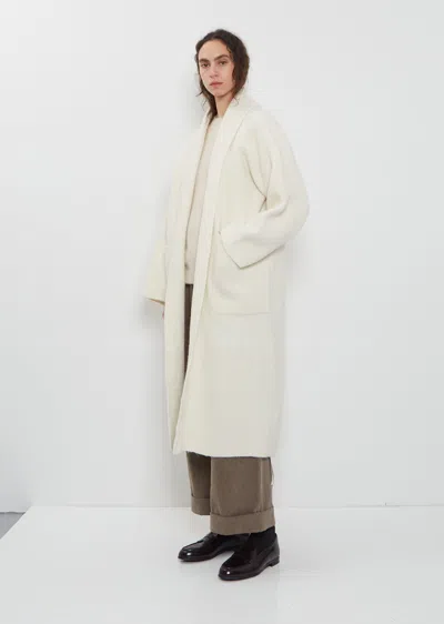Lauren Manoogian Double Face Alpaca Wool Long Coat In White