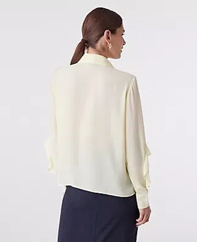 Ann Taylor Ruffle Button Down Shirt In Orange